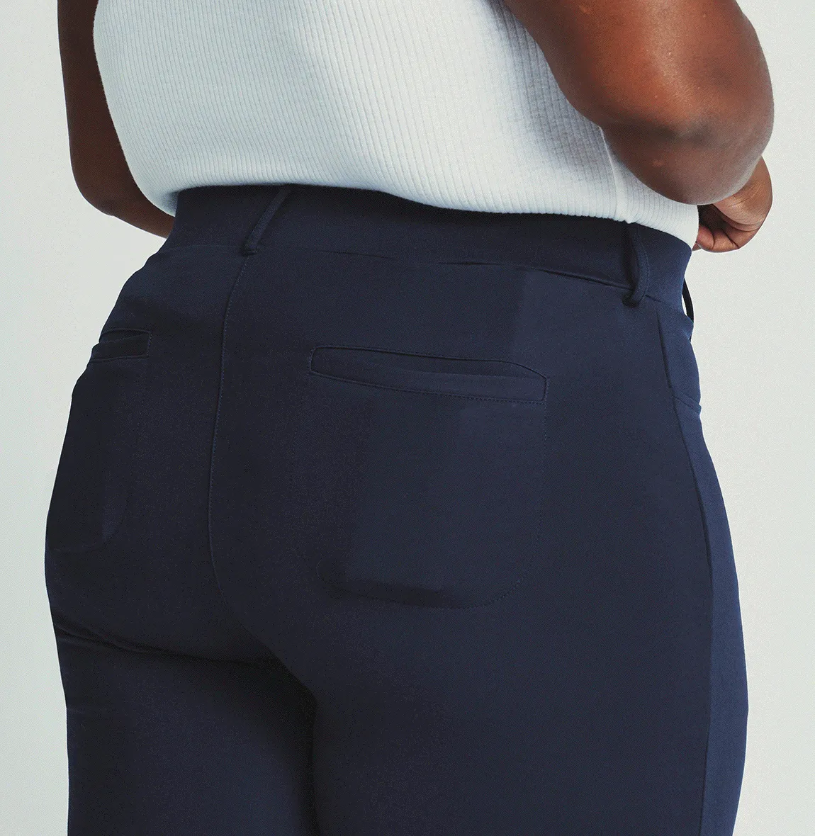 Straight-Leg | 7-Pocket Dress Pant Yoga Pants (Navy)