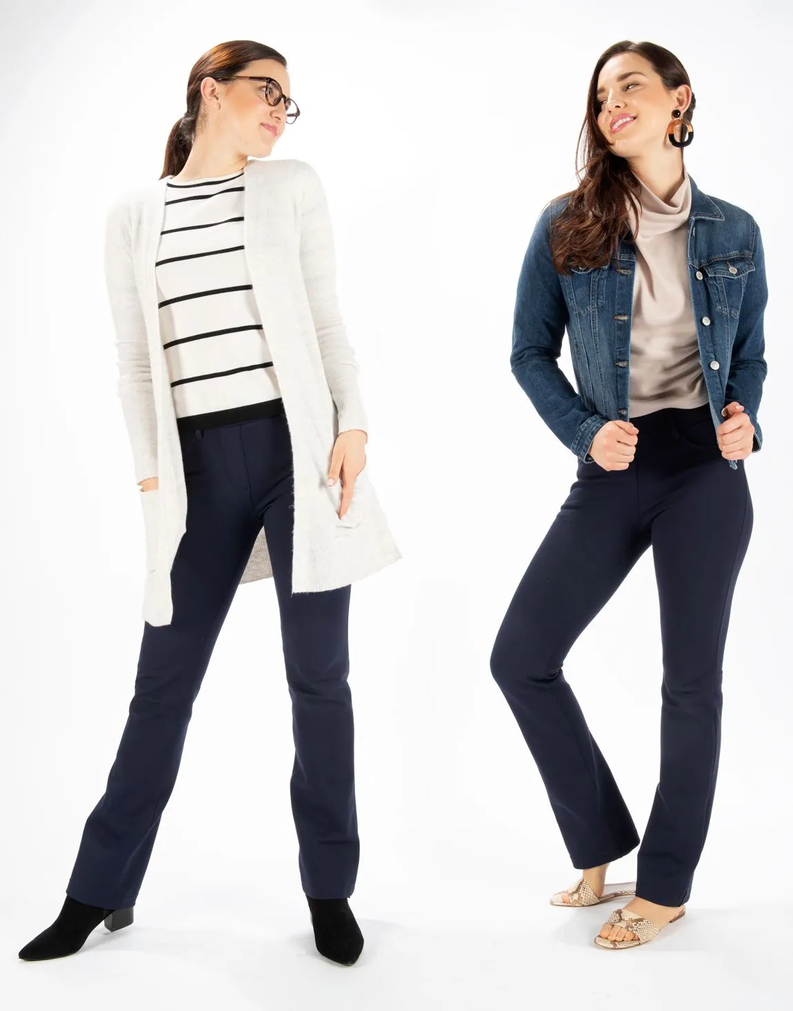 Straight-Leg | 7-Pocket Dress Pant Yoga Pants (Navy)