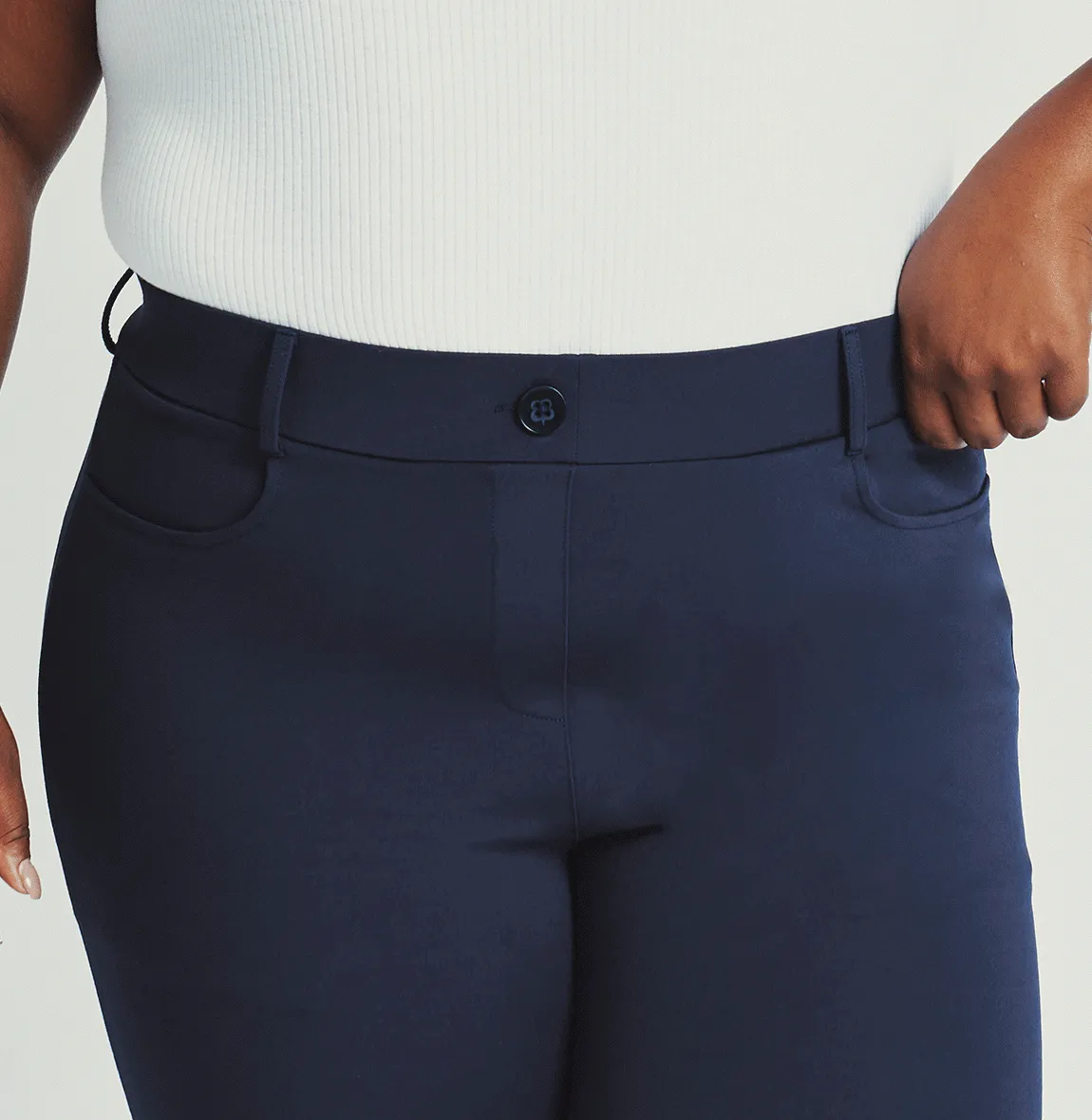 Straight-Leg | 7-Pocket Dress Pant Yoga Pants (Navy)