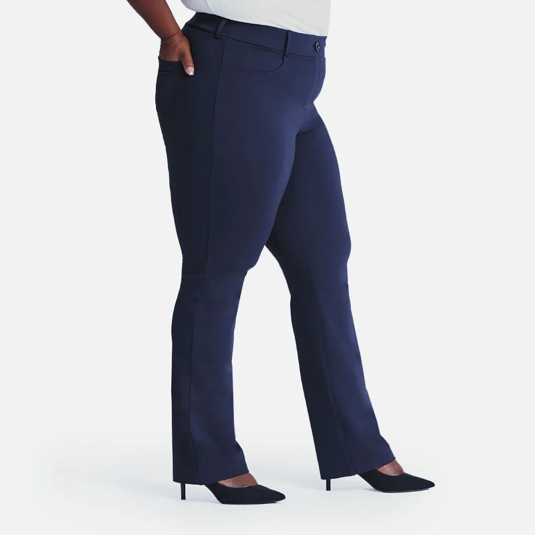 Straight-Leg | 7-Pocket Dress Pant Yoga Pants (Navy)