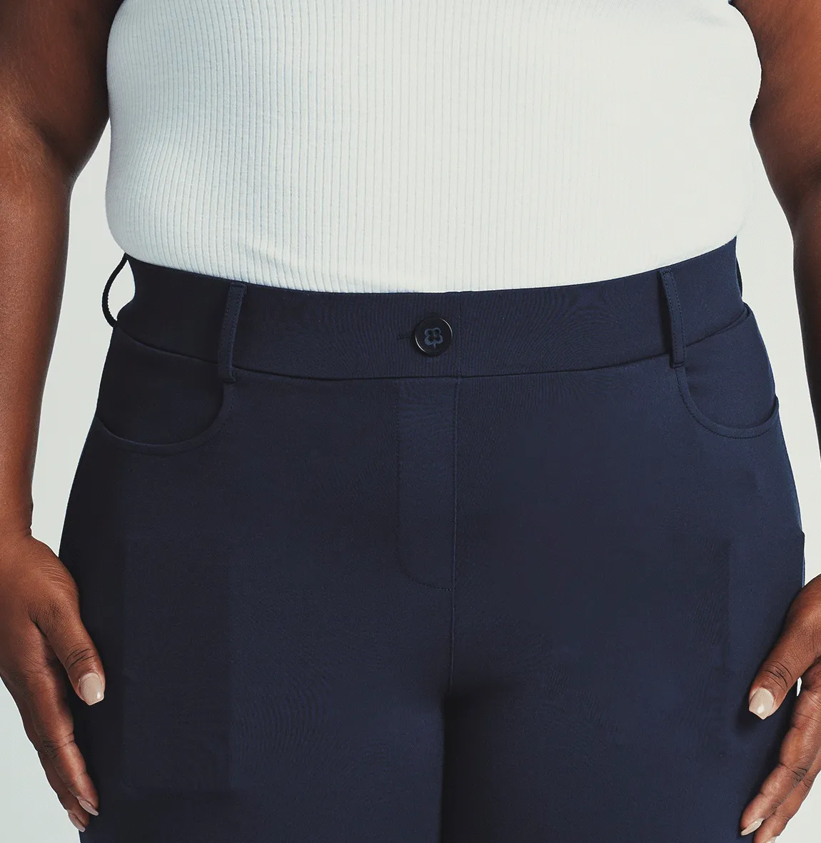 Straight-Leg | 7-Pocket Dress Pant Yoga Pants (Navy)