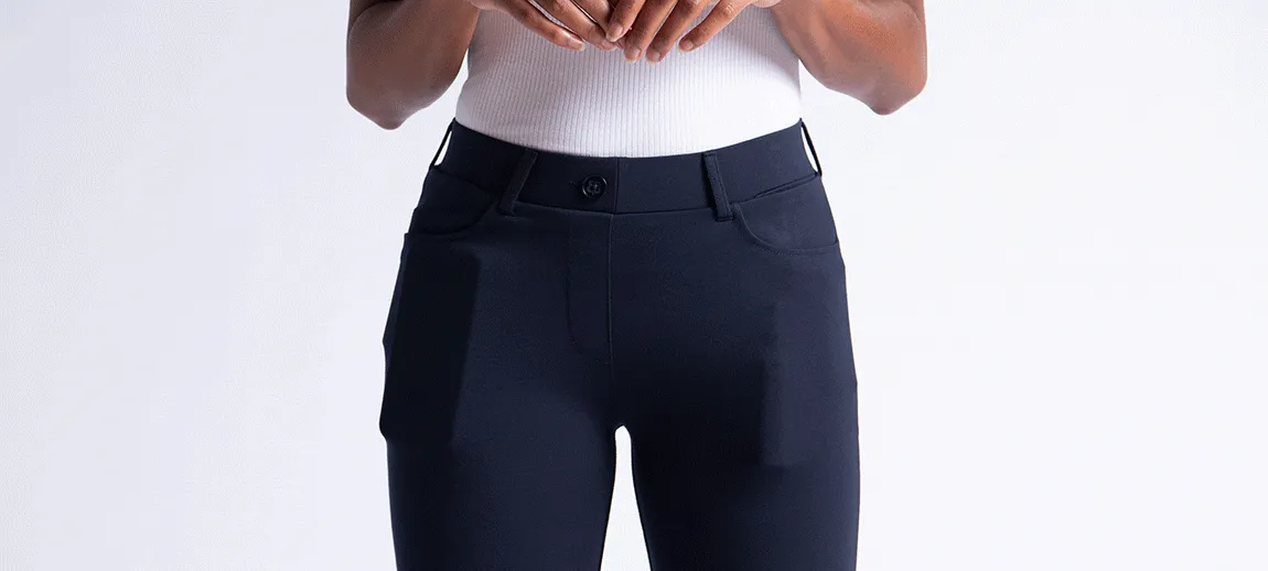Straight-Leg | 7-Pocket Dress Pant Yoga Pants (Navy)