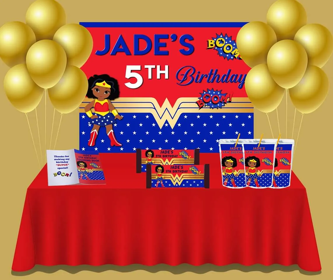 Super Hero Girl Birthday Theme - FREE SHIPPING