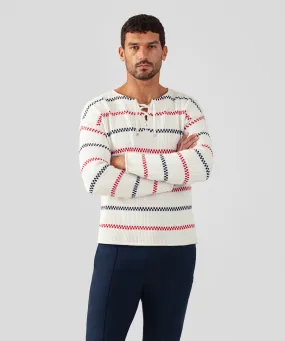 Swedish Fisherman Cotton Sweater: Off White