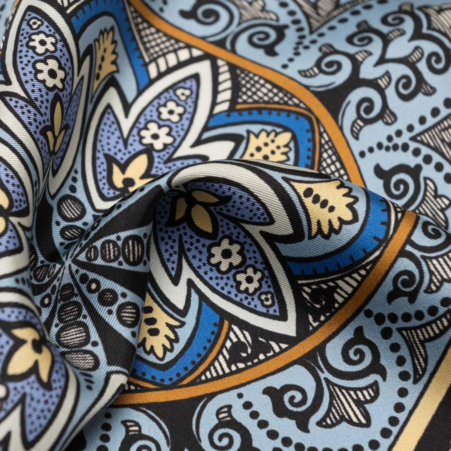 Tragara - Silk Pocket Square - Azure