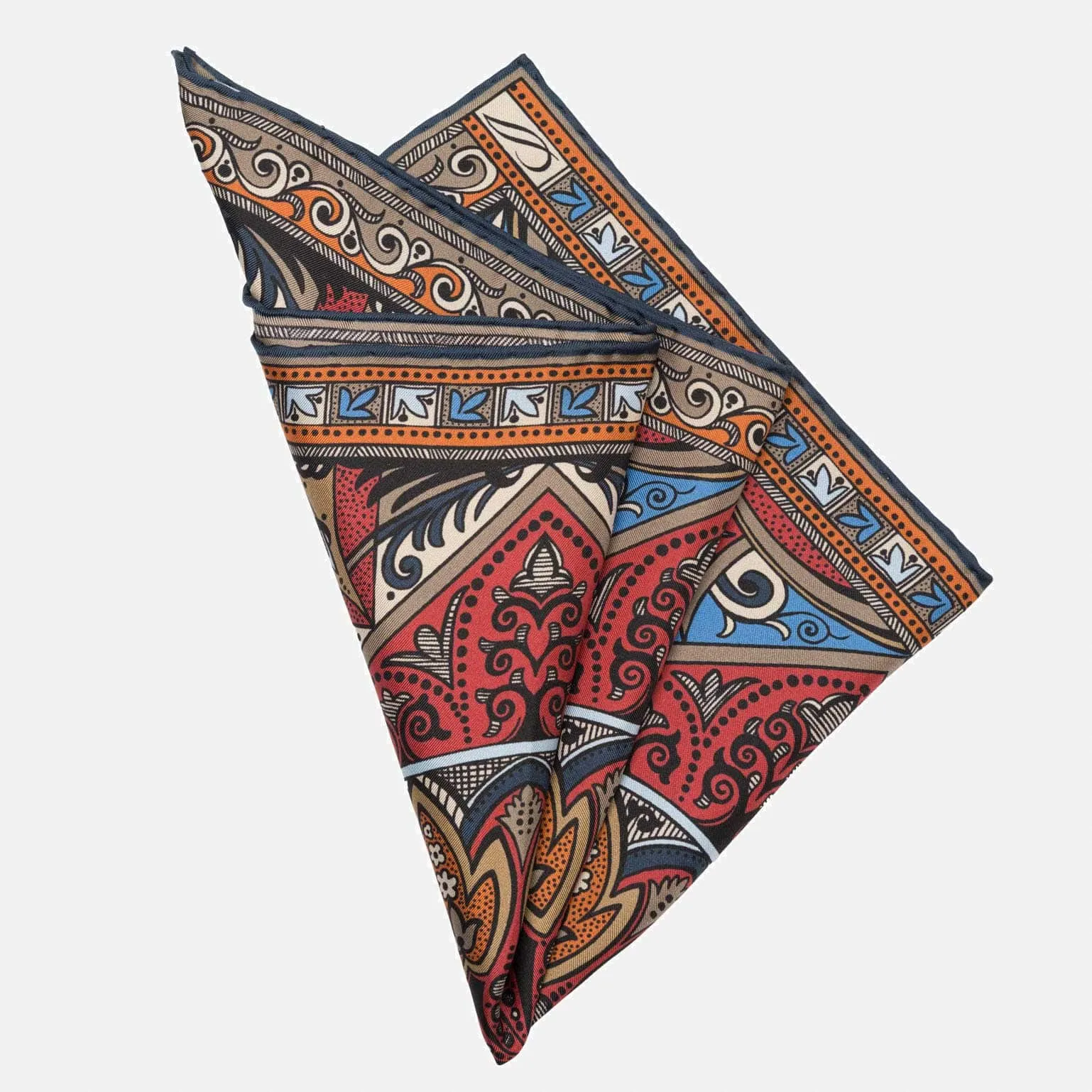 Tragara - Silk Pocket Square - Red