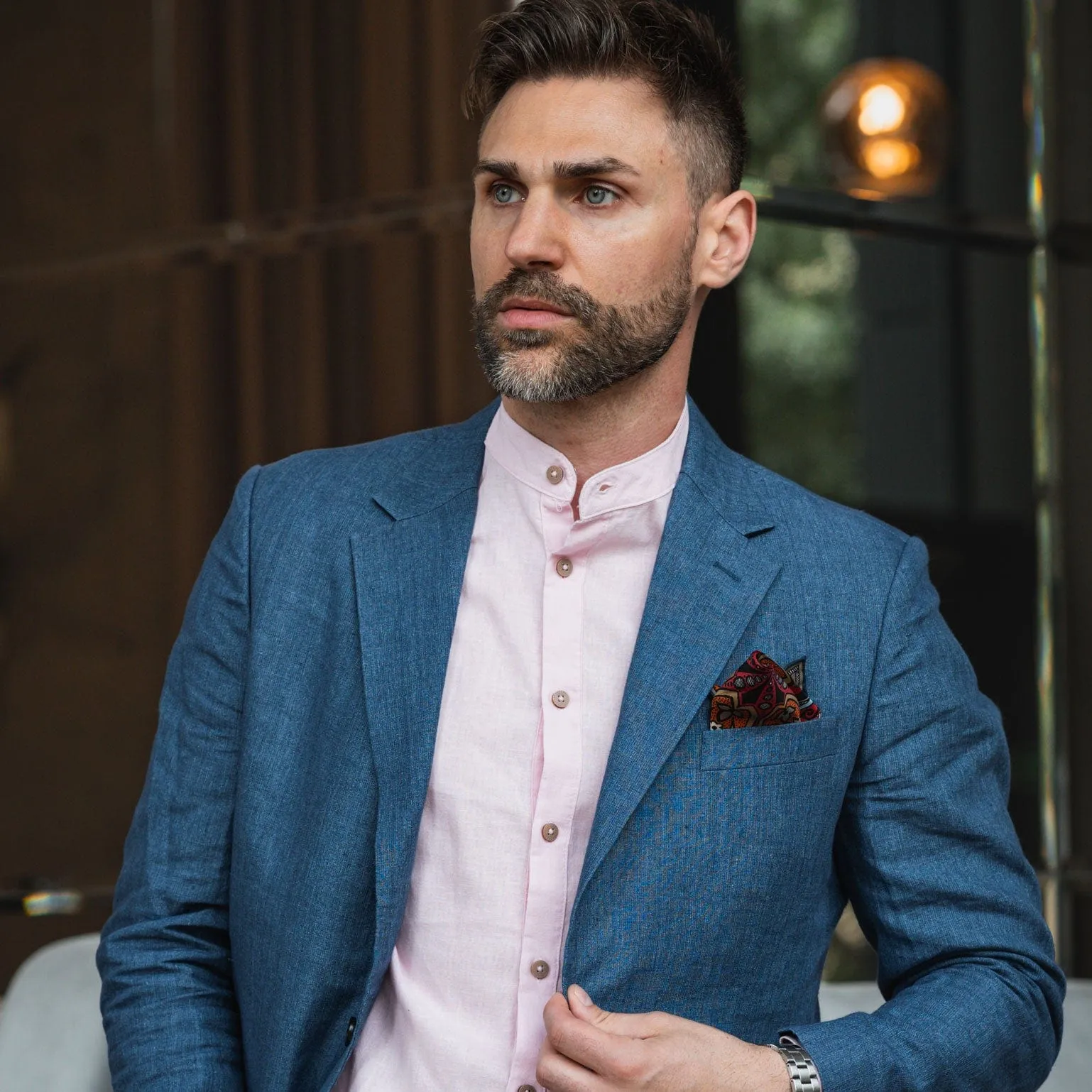 Tragara - Silk Pocket Square - Red