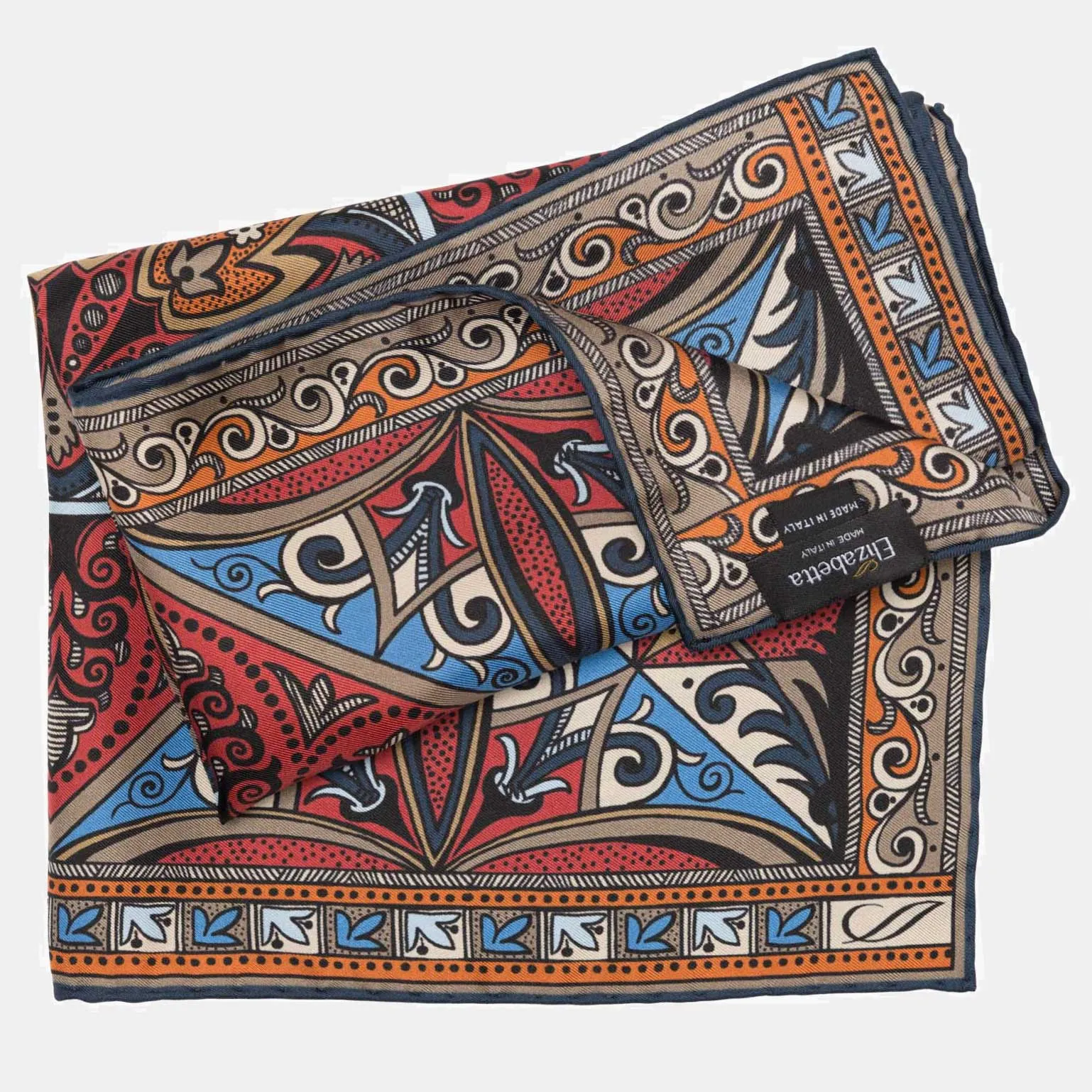 Tragara - Silk Pocket Square - Red