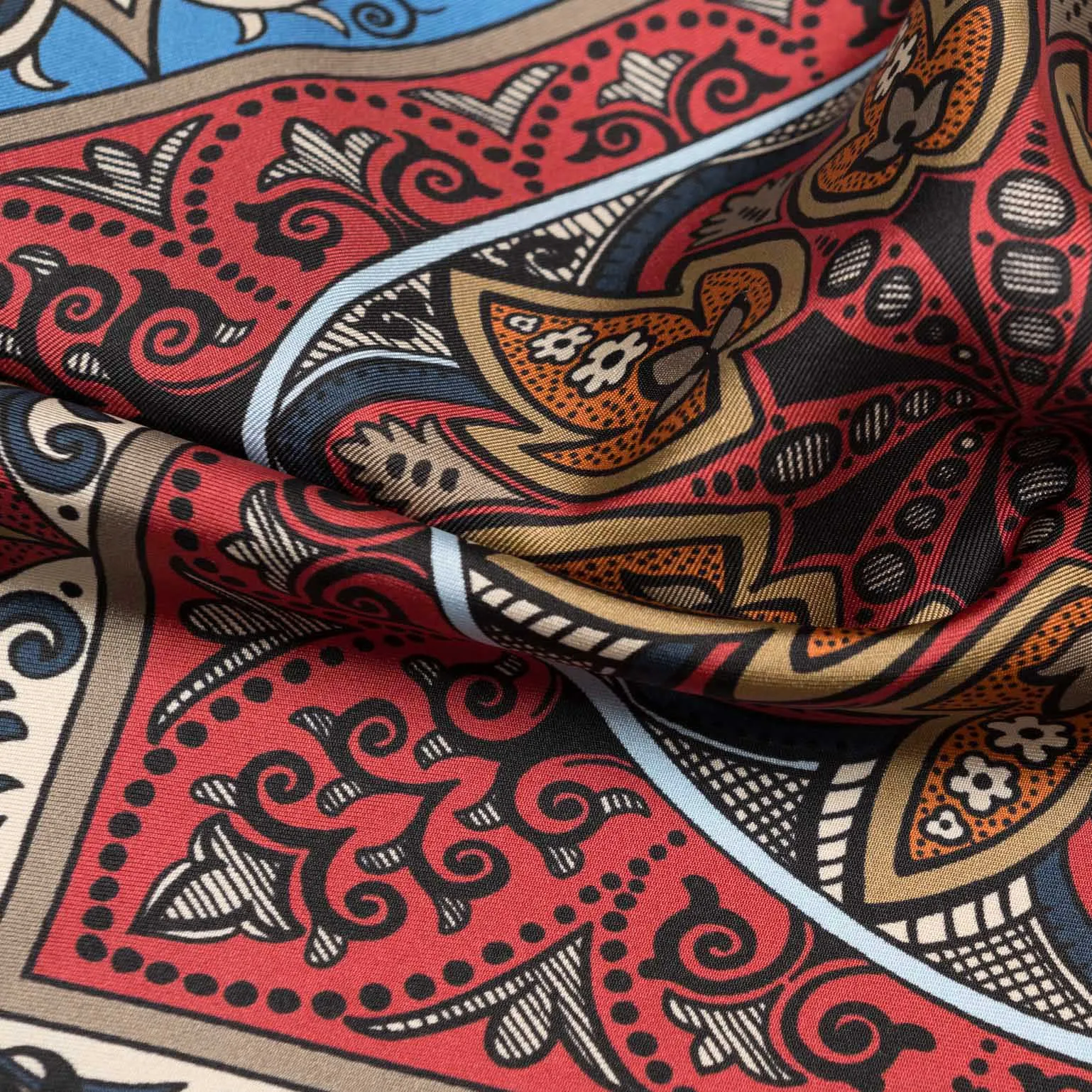 Tragara - Silk Pocket Square - Red
