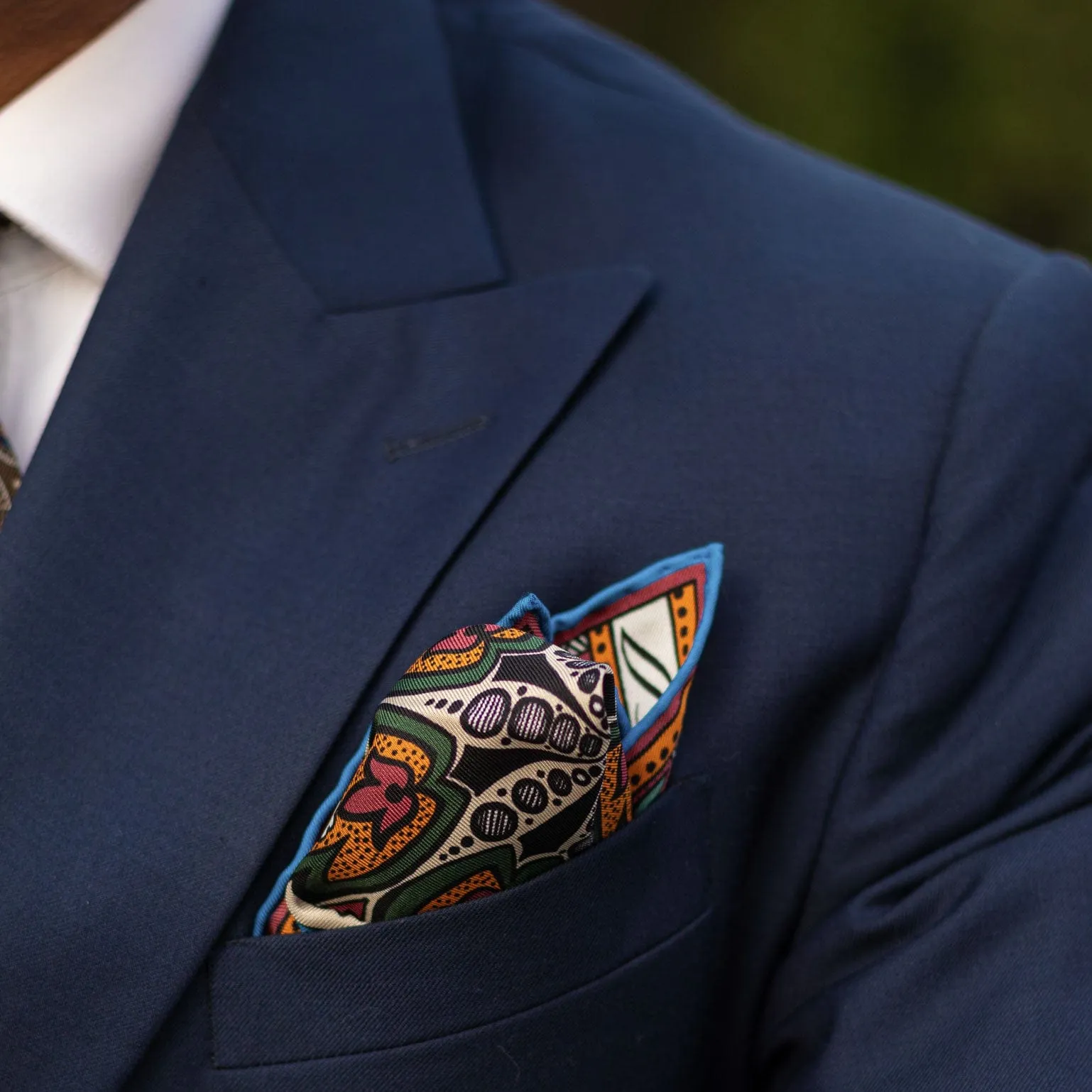 Tragara - Silk Pocket Square - Teal