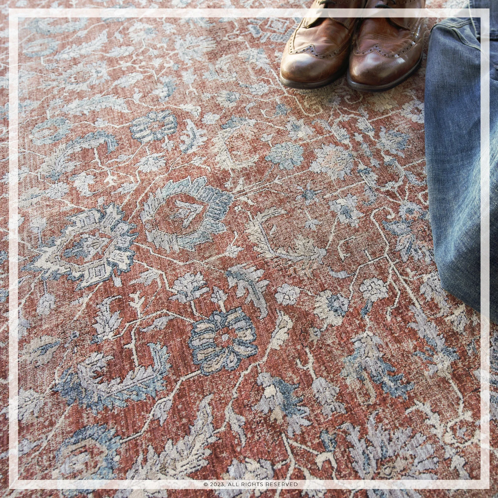 UER0150 Luxury Power-Loomed Synthetic Medium-Pile Rug