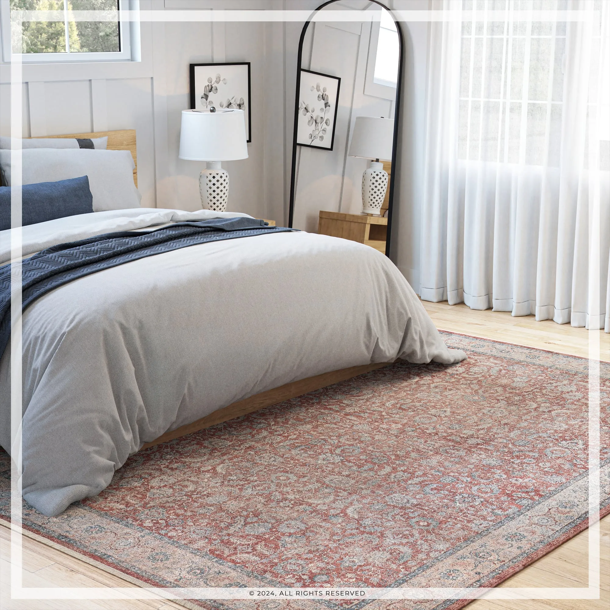 UER0150 Luxury Power-Loomed Synthetic Medium-Pile Rug