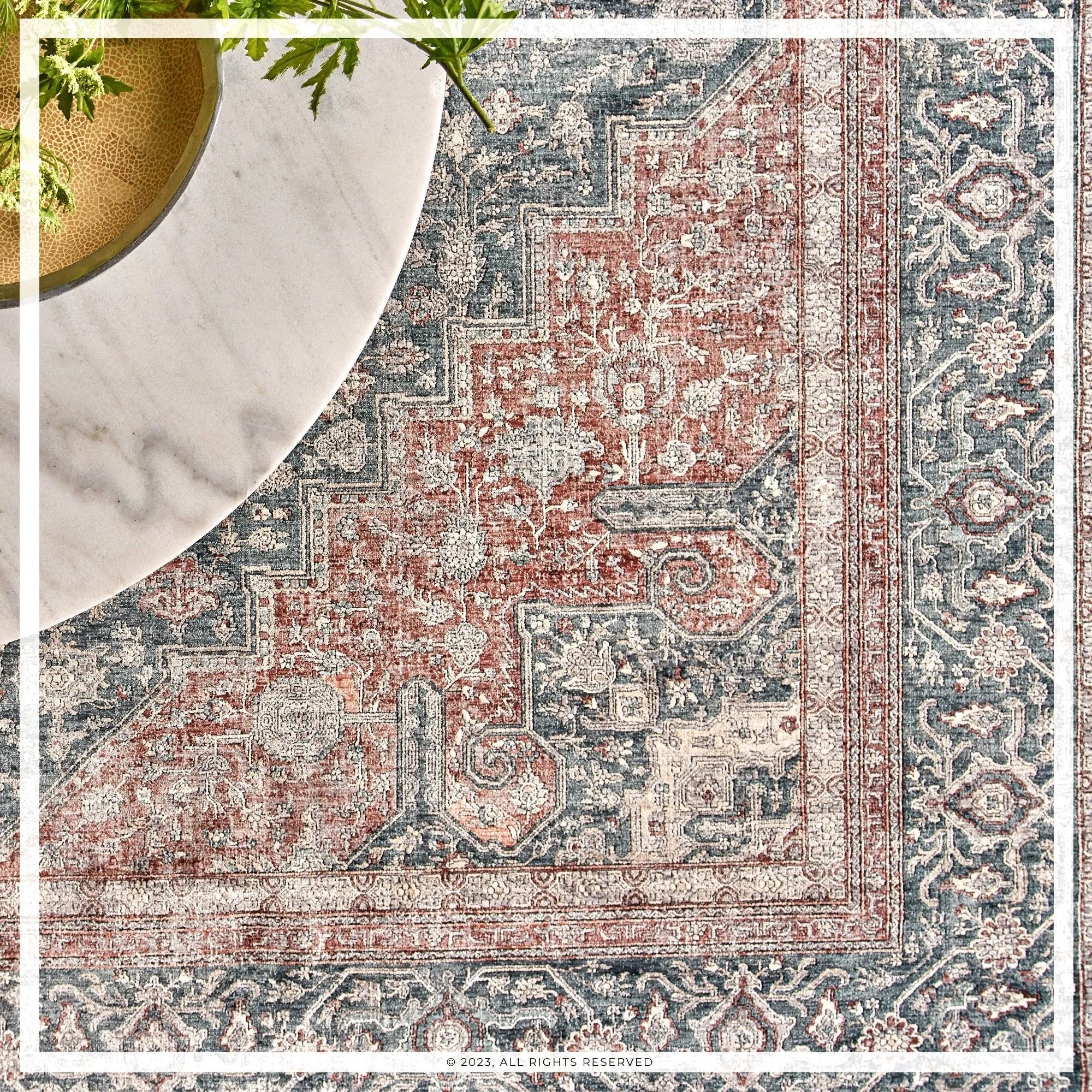 UER0151 Luxury Power-Loomed Synthetic Medium-Pile Rug