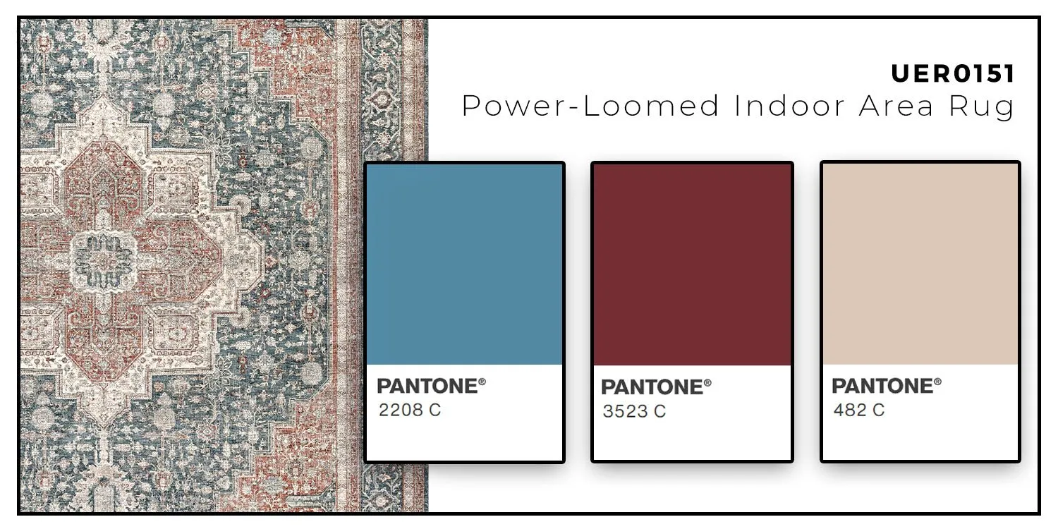 UER0151 Luxury Power-Loomed Synthetic Medium-Pile Rug