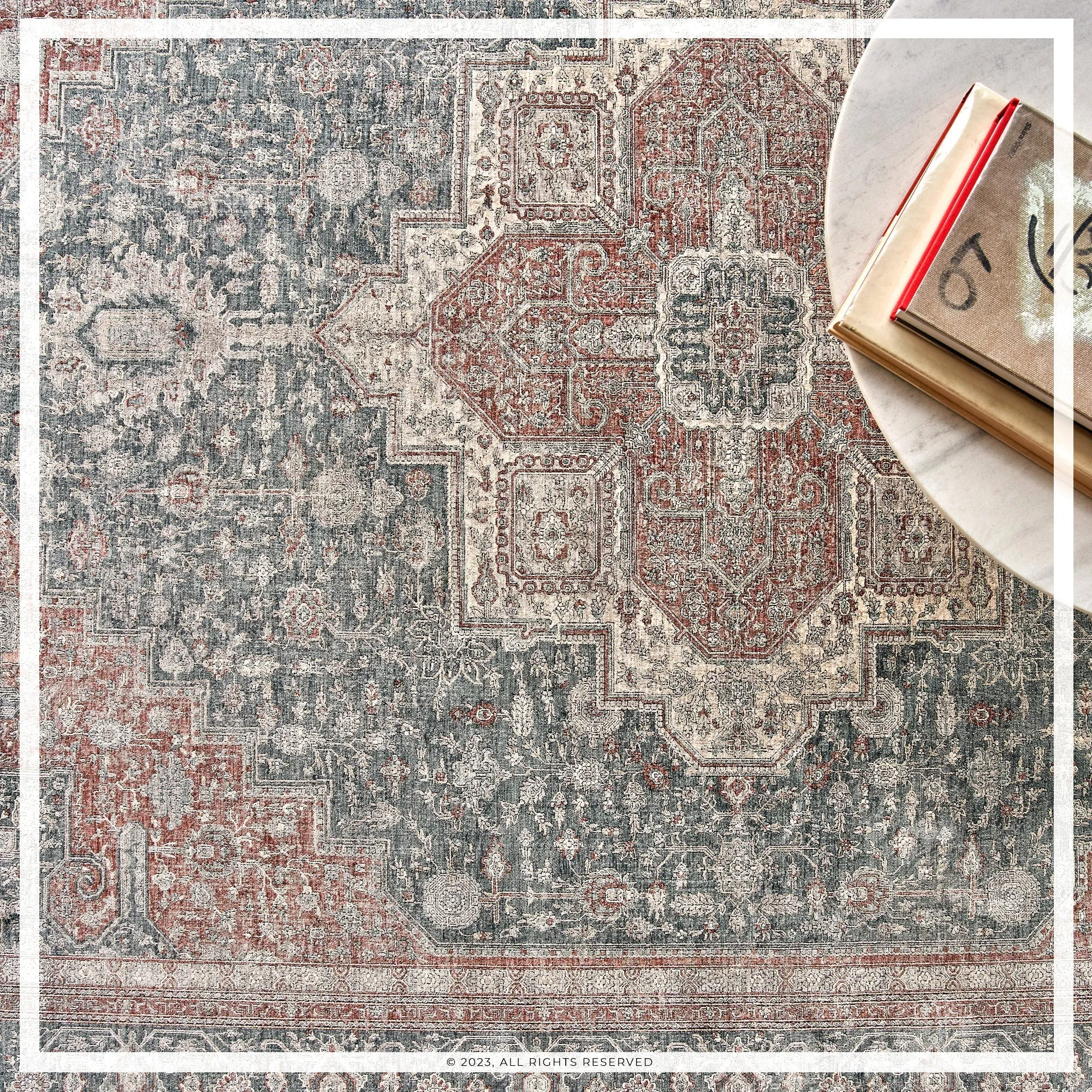 UER0151 Luxury Power-Loomed Synthetic Medium-Pile Rug