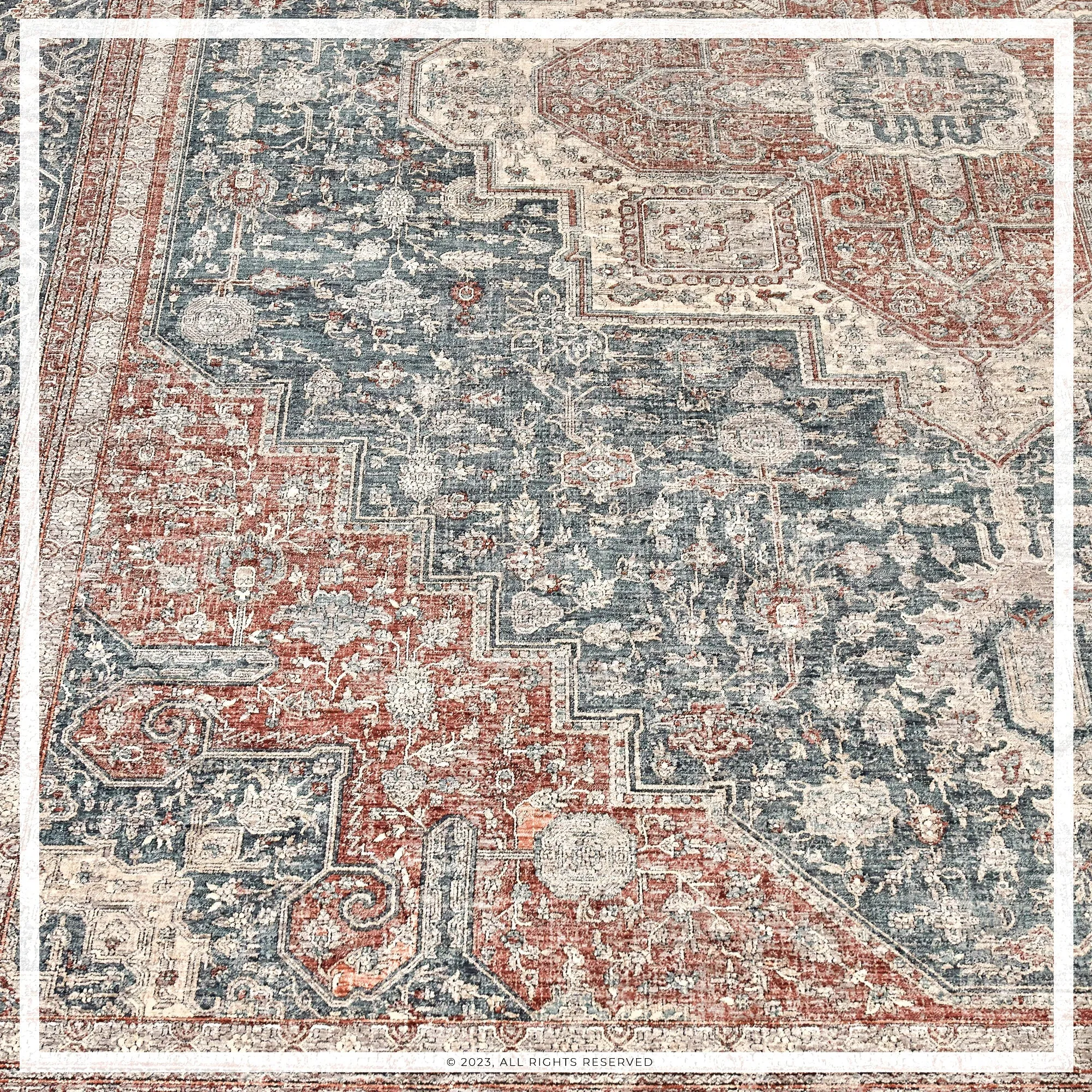 UER0151 Luxury Power-Loomed Synthetic Medium-Pile Rug