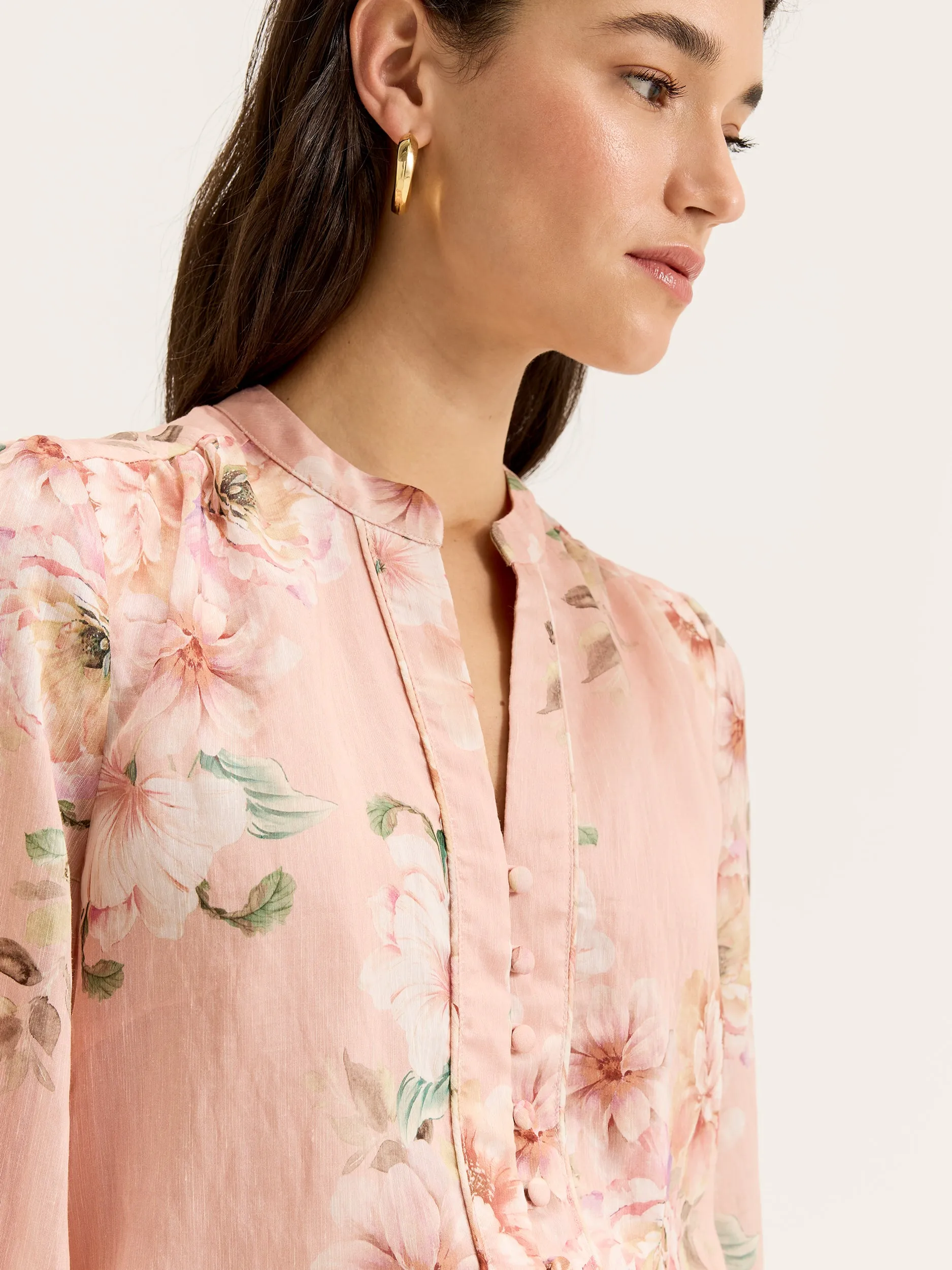 Waltz of Flowers Shirt in Soft Pink/Multi