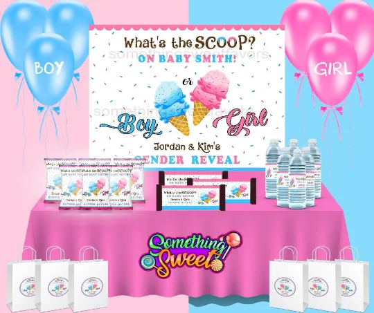 What's The Scoop Gender Reveal Favors - FREE SHIPPING